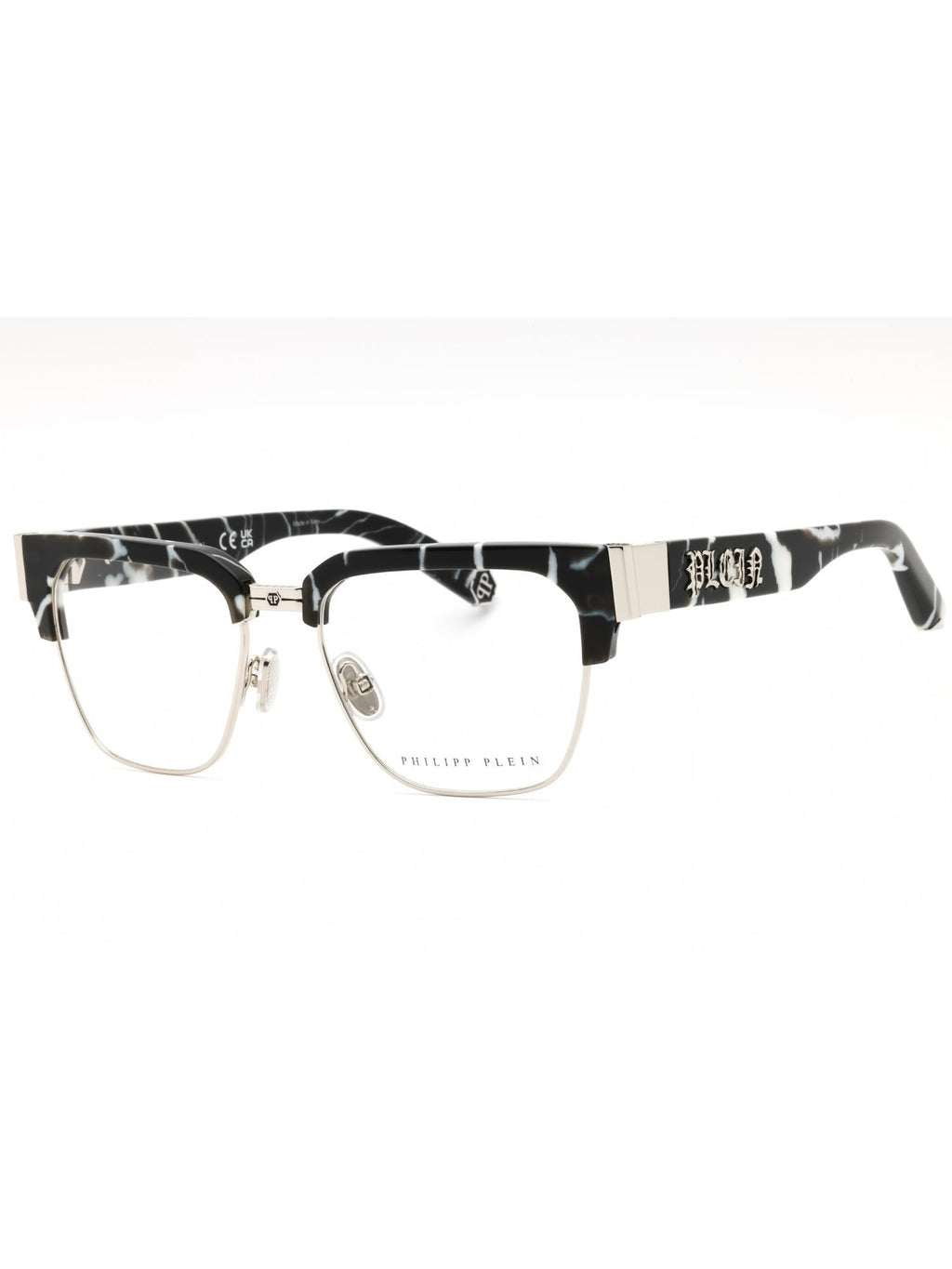 Philipp Plein VPP113M Eyeglasses Semi-Matt Black Metal Rectangular Philipp Plein VPP113M Eyeglasses | Select Eyewear main image 2