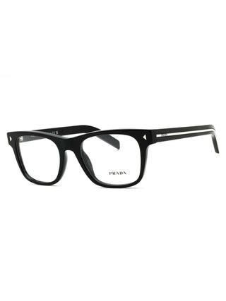 Prada 0PR A13V plastic Rectangular Men's Eyeglasses in black with stylish design.