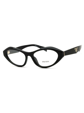 Prada 0PR A21V acetate Cat eye Women's Eyeglasses featuring a sleek black frame and stylish design.