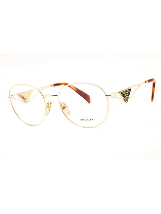 Prada 0PR A50V  Metal Round  Women's Eyeglasses displayed on a white background.