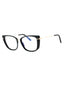 001 - shiny black/clear/blue-light block lens