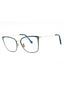 087 - shiny turquoise/clear/blue-light block lens