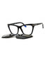 001 - shiny black/clear/blue-light block lens