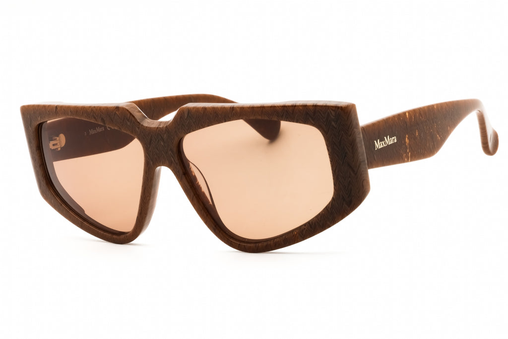 NEW MAX MARA SUNGLASSES HAVANA BROWN WOMEN EYEWEAR MAX MARA MM0125 56E Max Mara MM0125 56E Square Textured Tortoise Brown  main image 2