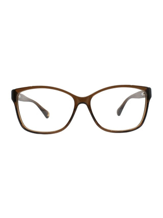 Brown eyeglasses on a white background