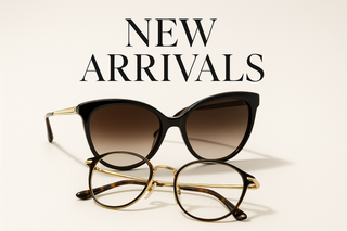 Stylish sunglasses and eyeglasses featured in New Arrivals collection.