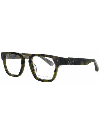 Philipp Plein VPP055M Eyeglasses Shiny Green Havana / Clear Lens