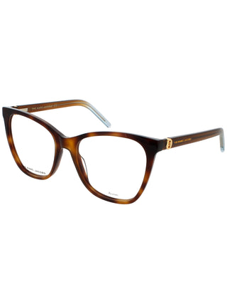 Marc Jacobs 600 eyeglasses featuring a sleek black plastic frame with a modern, rectangular silhouette.
