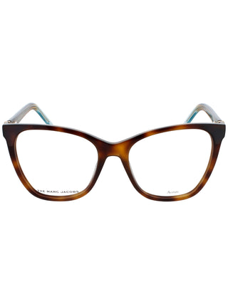 Marc Jacobs 600 eyeglasses featuring a sleek black plastic frame with a modern, rectangular silhouette.