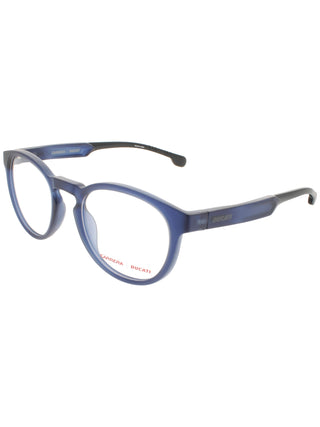Carrera Carduc 019 eyeglasses featuring a sleek black acetate frame with a classic rectangular design and signature branding.