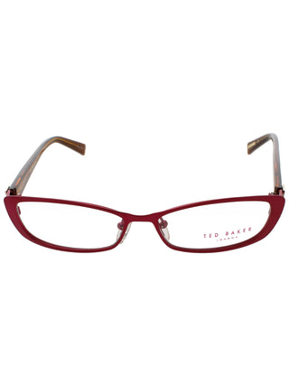 Ted Baker B218 eyeglasses featuring a sleek, durable plastic frame in a classic rectangular design.