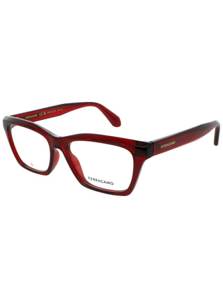 Salvatore Ferragamo SF2986 eyeglasses featuring a sleek black plastic frame with a modern rectangular design.