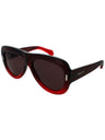 615 - TRANSPARENT DARK RED GRADIENT - GREY