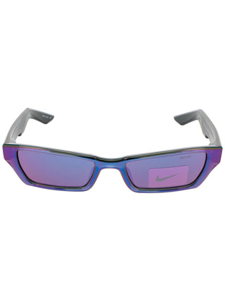 Nike Lucent Boost Ev24051 sunglasses featuring a sleek black plastic frame and dark tinted lenses.