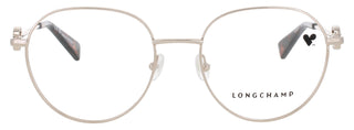 Longchamp metal women's eyeglasses LO2165-N in deep gold, stylish design for women, perfect for everyday wear.