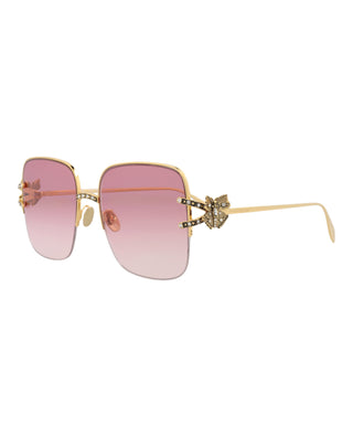 Alexander McQueen Square-Frame Metal Sunglasses Women