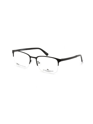 Chesterfield CH 86XL matte black half-rim eyeglasses with clear demo lenses and stainless steel temples.