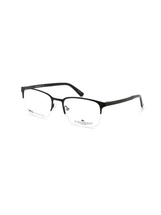 Chesterfield CH 86XL matte black stainless steel eyeglasses with clear demo lenses.