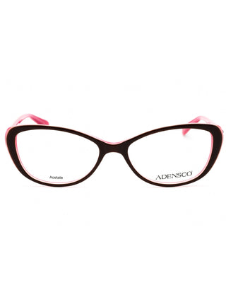 Adensco Ad 220 eyeglasses with a sleek black frame and clear lenses, featuring a classic rectangular design.