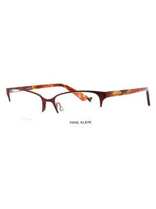Anne Klein AK5083 Merlot eyeglasses with clear lenses, featuring a sleek, rectangular frame.