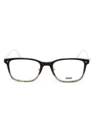 Shiny black BMW BW5014 eyeglasses with clear lenses, featuring a sleek, modern frame design.