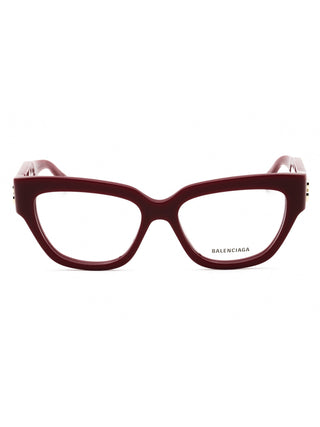 Balenciaga BB0326O eyeglasses, black full-rim acetate frames with a sleek, modern design.