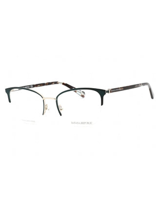 Teal gold Banana Republic BR 223 eyeglasses with clear demo lenses, 52mm frame.