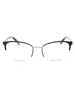 Banana Republic BR 223 men's rectangular black eyeglasses with silver accents.