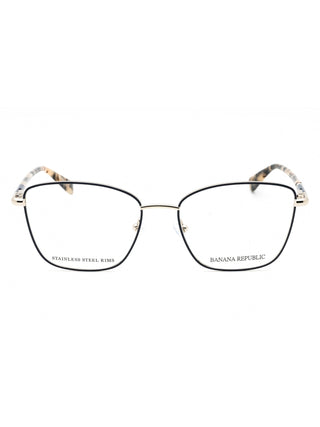 Banana Republic BR 224 eyeglasses with sleek black frames, a classic rectangular design, and silver temple accents.