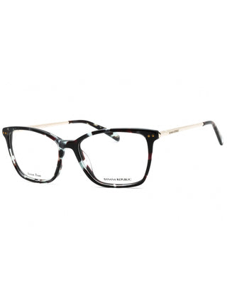 Banana Republic BR 228 eyeglasses with black-green Havana frames and clear demo lenses.