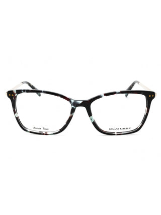 Banana Republic BR 228 women's eyeglasses with shiny black rectangular frames.
