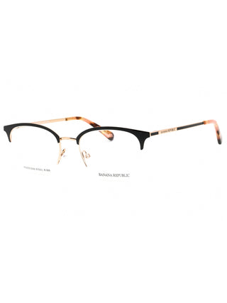 Banana Republic BR 229 eyeglasses, black and gold copper frame, clear demo lens, 50-19-135.