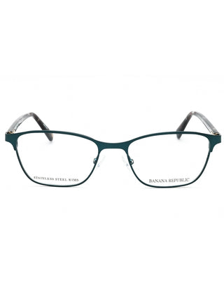 Banana Republic Camila eyeglasses with sleek black frames and silver temple accents.