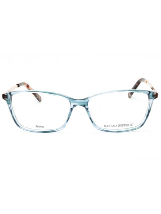 Banana Republic CATE/N eyeglasses with black rectangular frames and silver temple accents.