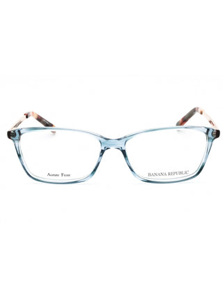 Banana Republic CATE/N eyeglasses with a black full-rim acetate frame and silver temple accents.