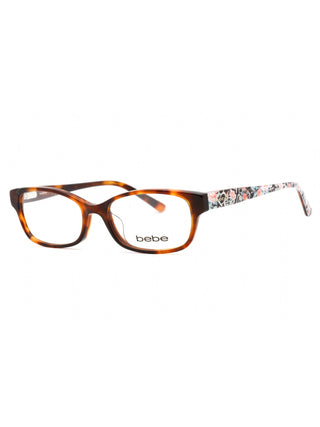 Bebe BB5183 tortoise shell eyeglasses with clear demo lenses, 51mm wide.