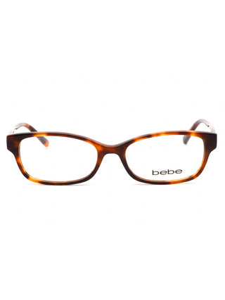 Bebe BB5183 women's eyeglasses with a sleek black metal frame and subtle cat-eye design.