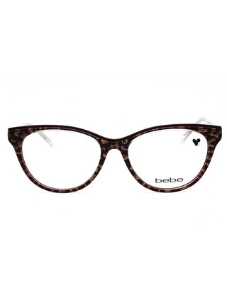 Bebe BB5189 women's eyeglasses with a sleek black frame and subtle cat-eye design.