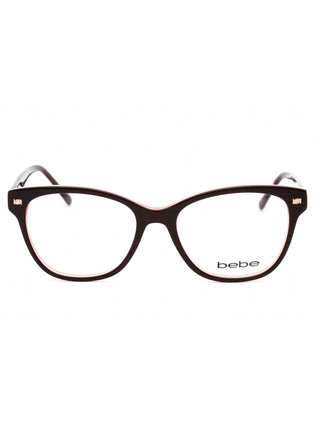 Bebe BB5194 zyl eyeglasses, a sleek black full-rim frame with subtle silver accents on the temples.