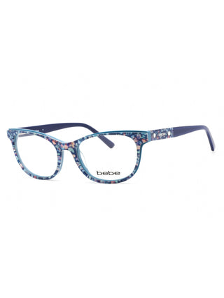 Bebe BB5198 navy floral eyeglasses with clear lenses, 51mm.