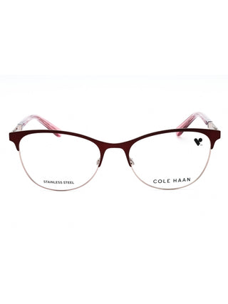 Cole Haan CH5051 men's rectangular black eyeglasses with silver temple accents.