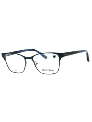 Calvin Klein CK23107 blue full-rim eyeglasses with clear demo lenses, 52mm lens width.