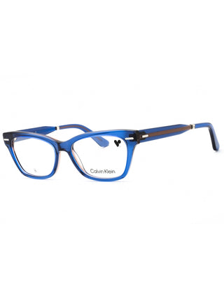 Calvin Klein CK23512 blue and nude eyeglasses with clear demo lenses, 52mm size.