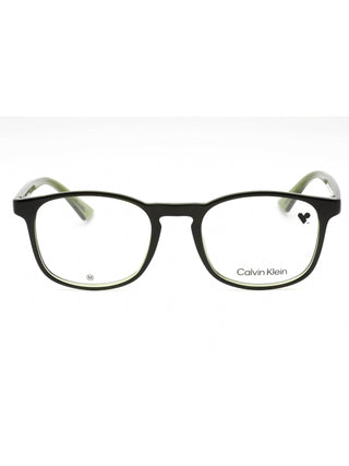 Calvin Klein CK23517 eyeglasses with sleek black rectangular frames and silver accents.
