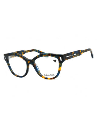 Calvin Klein CK23541 blue havana eyeglasses with clear demo lenses, 53mm size.
