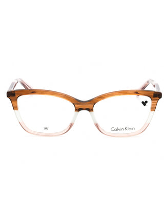 Calvin Klein CK23545 eyeglasses: black full-rim square frames with silver accents.