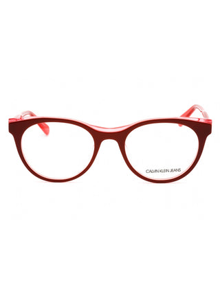 Calvin Klein Jeans CKJ19511 black full-rim rectangular eyeglasses with silver accents.
