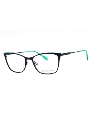 Calvin Klein Jeans CKJ21207 eyeglasses in navy/pool, clear demo lens, 53mm size.
