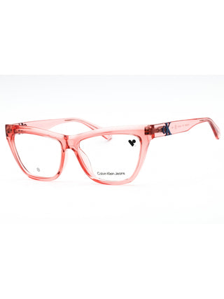 Calvin Klein Jeans CKJ23614 women's rose eyeglasses with clear demo lenses, size 54.