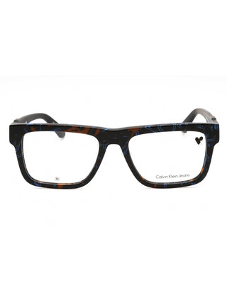 Calvin Klein Jeans CKJ23647 black rectangular eyeglasses with silver accents.